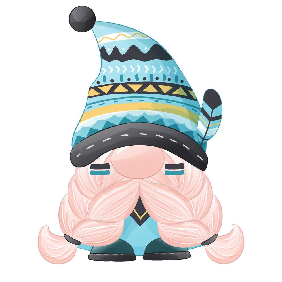 illustration de gnome tribal mignon vecteur