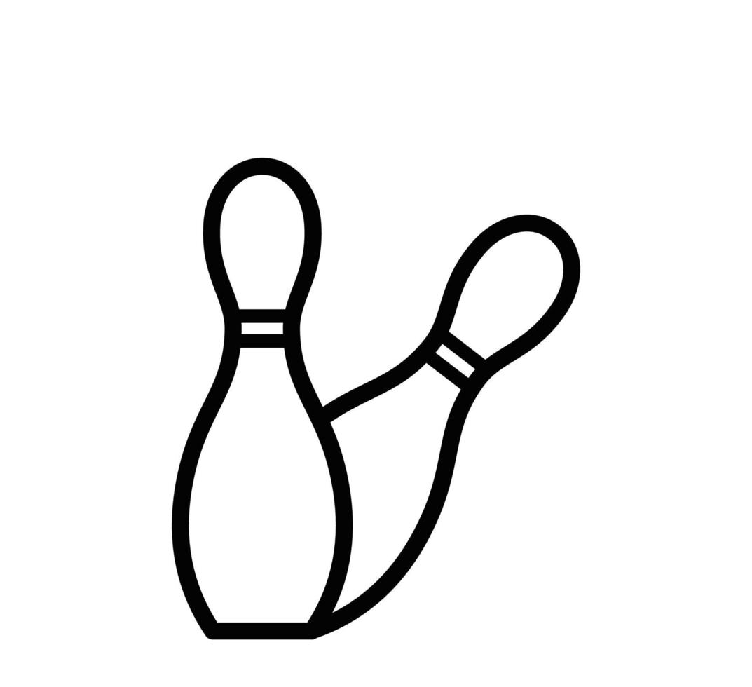 pin bowling icône vector logo design style plat branché