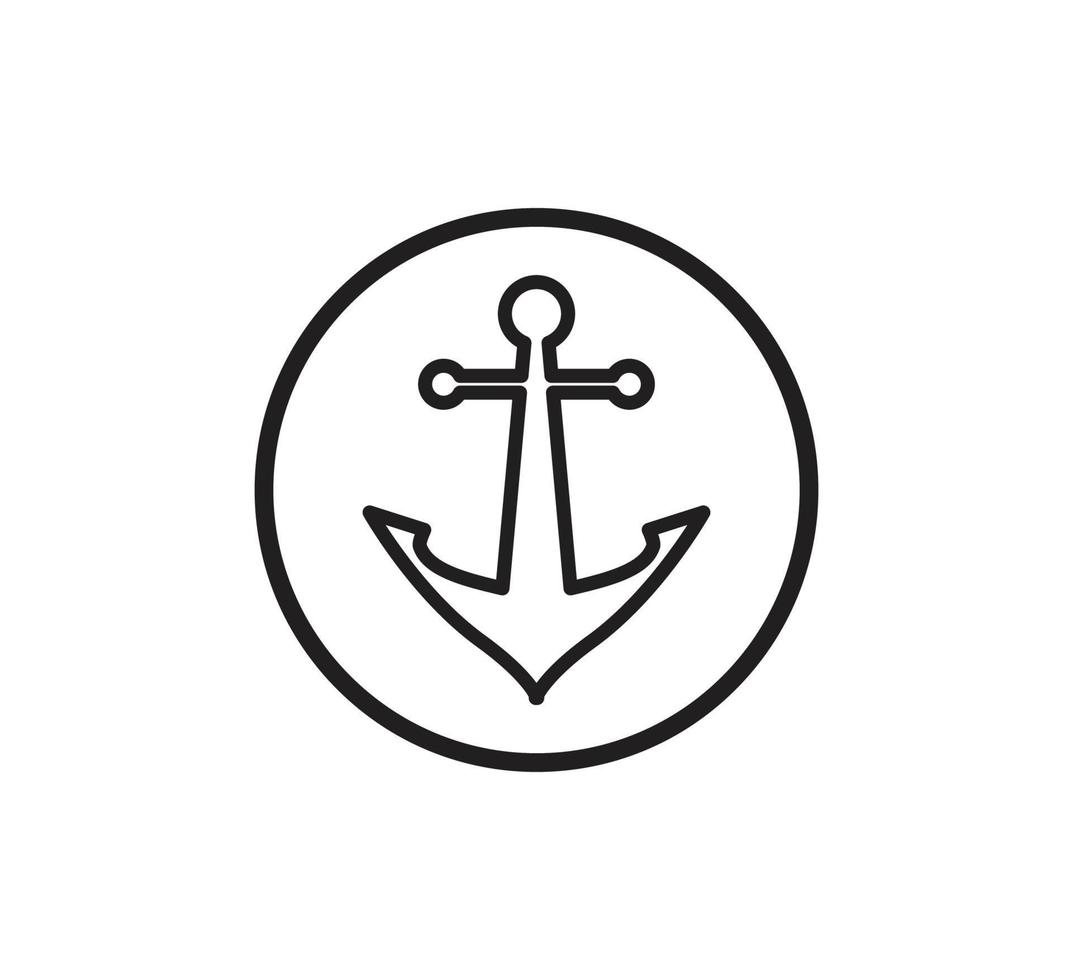modèle de conception de logo vectoriel icône ancre nautique