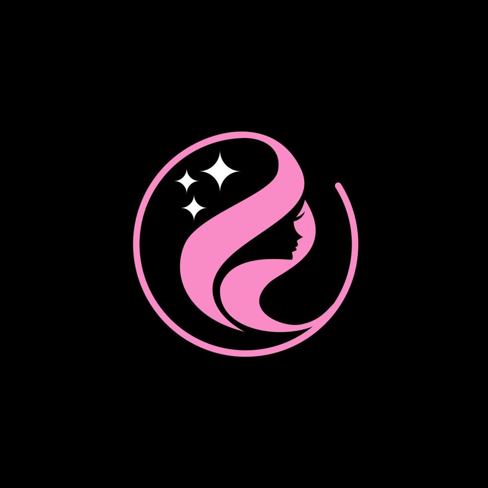 logo femme rose beauté pour entreprise de marque féminine vecteur