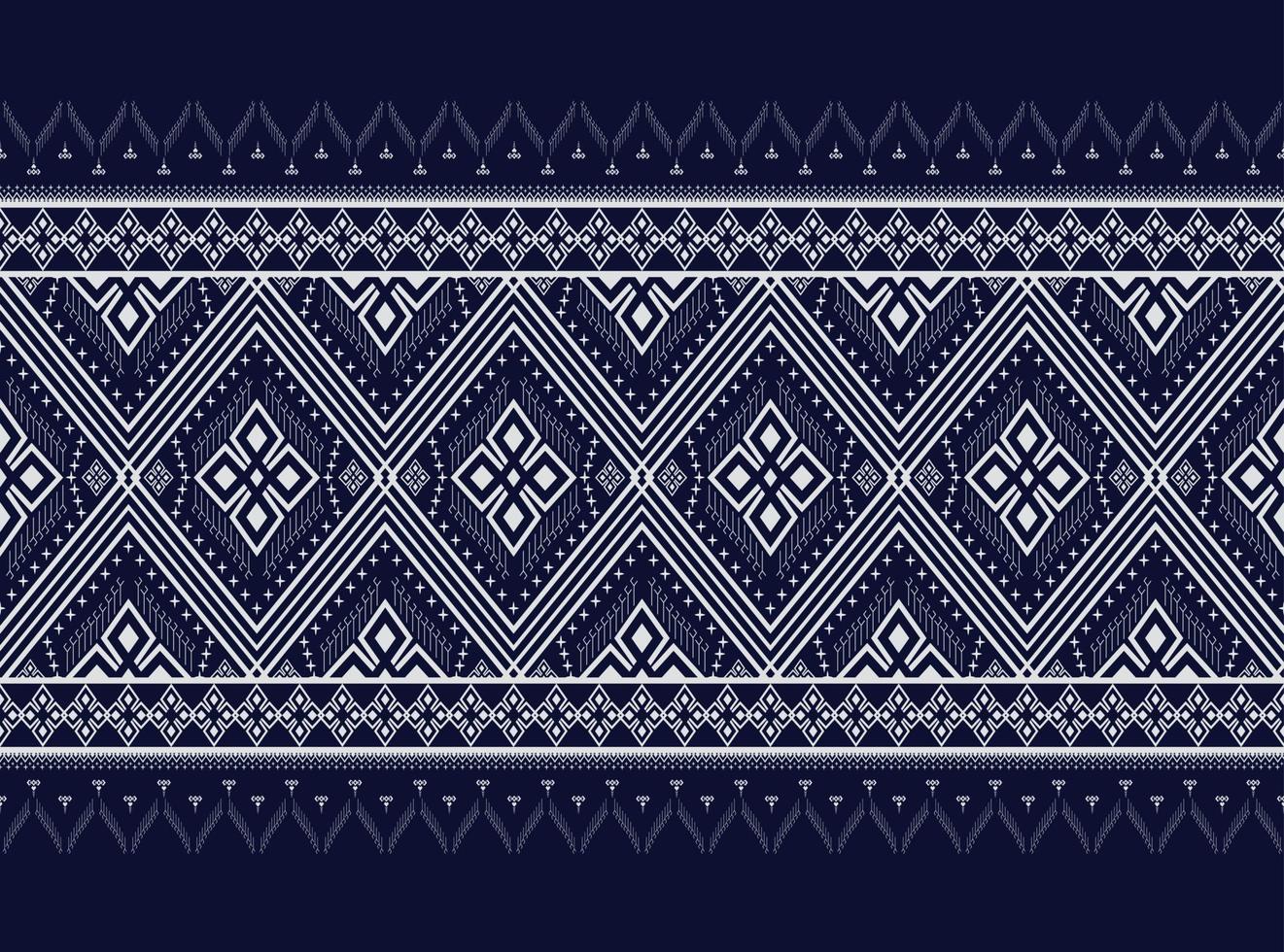 Motif ethnique géométrique bleu foncé Textures de conception traditionnelles pour jupe Tapis Papier peint Vêtements Emballage Batik Tissu Vêtements Feuilles Conception d'illustration vectorielle de triangles violet foncé vecteur