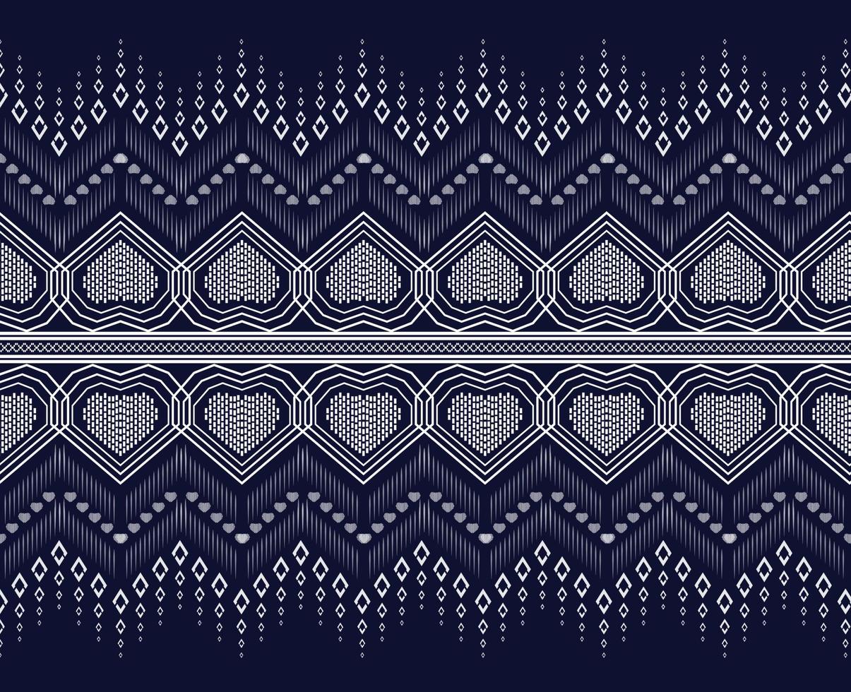 motif ethnique géométrique motif de conception traditionnel utilisé pour la jupe tapis papier peint vêtements vêtements emballage batik tissu vêtements mode illustration vectorielle sombre style de texture de broderie vecteur