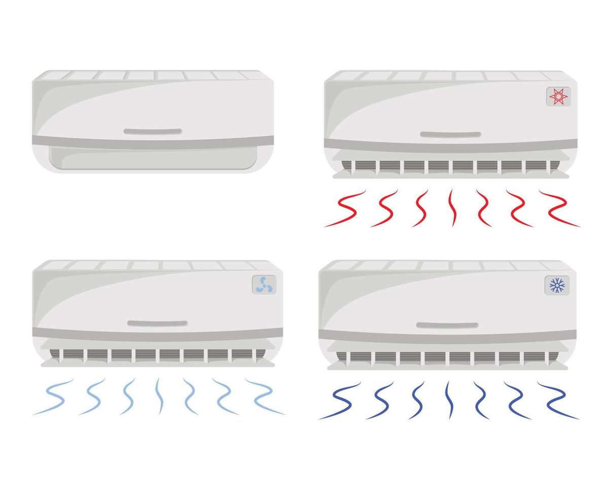 climatiseur électrique mural, système de refroidissement et équipement de climatisation. vecteur