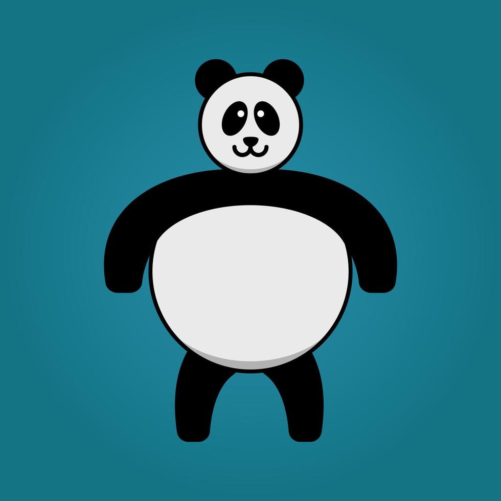 mignon, rond, panda, mascotte, de, illustration, vecteur