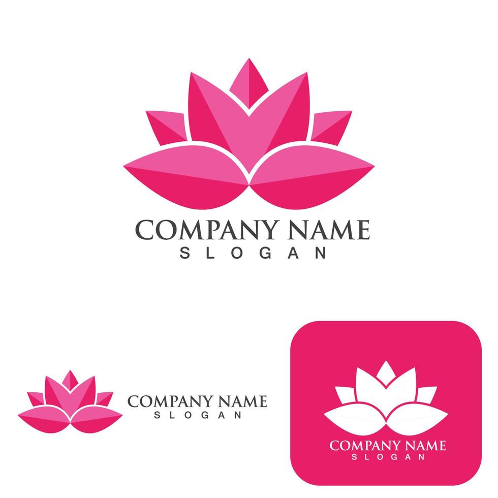 modèle de logo de conception de fleurs de lotus vecteur