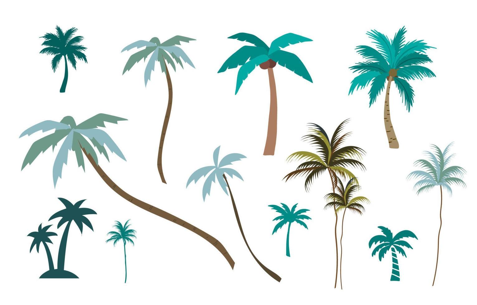 collection de palmiers illustration vectorielle modifiable pour site Web, autocollant, tatouage, icône vecteur