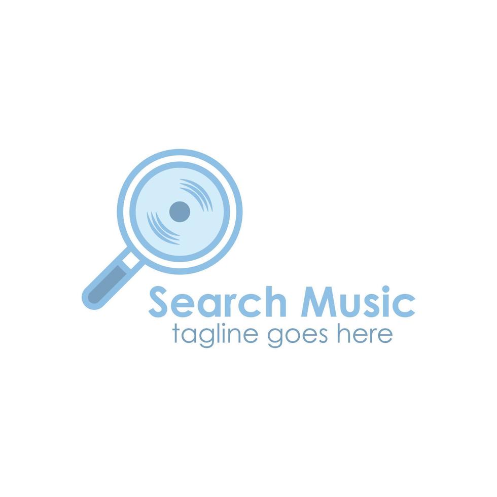 modèle de conception de logo de musique de recherche avec icône de boucle, simple et unique. parfait pour les entreprises, les entreprises, les icônes, les mobiles, le Web, etc. vecteur