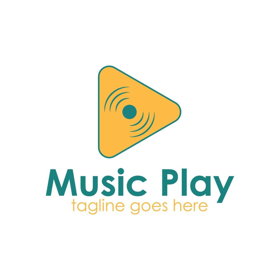 modèle de conception de logo de jeu de musique simple et unique. parfait pour les affaires, l'entreprise, le web, le mobile, etc. vecteur