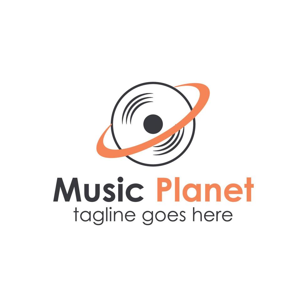 le modèle de conception de logo de planète musicale est simple et unique. parfait pour les entreprises, les industries, les magasins, etc. vecteur