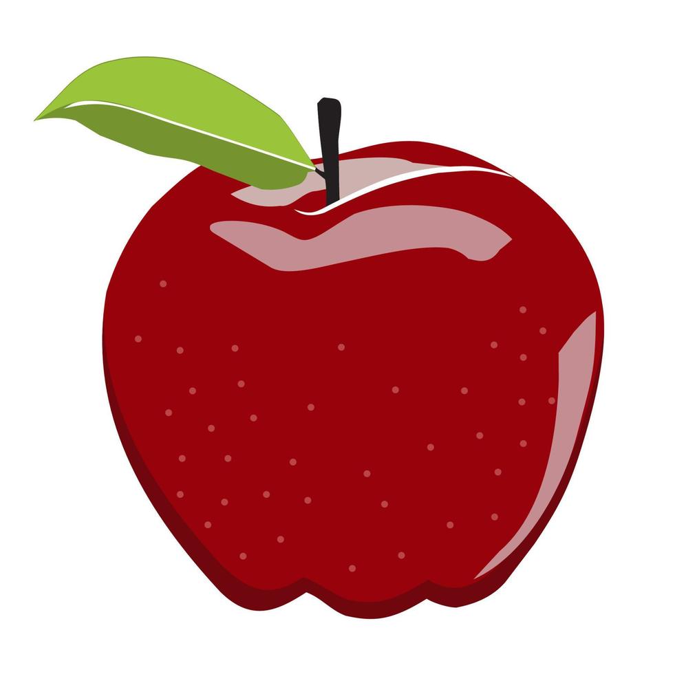 illustration vectorielle de pomme rouge. isolé avec un fond blanc vecteur