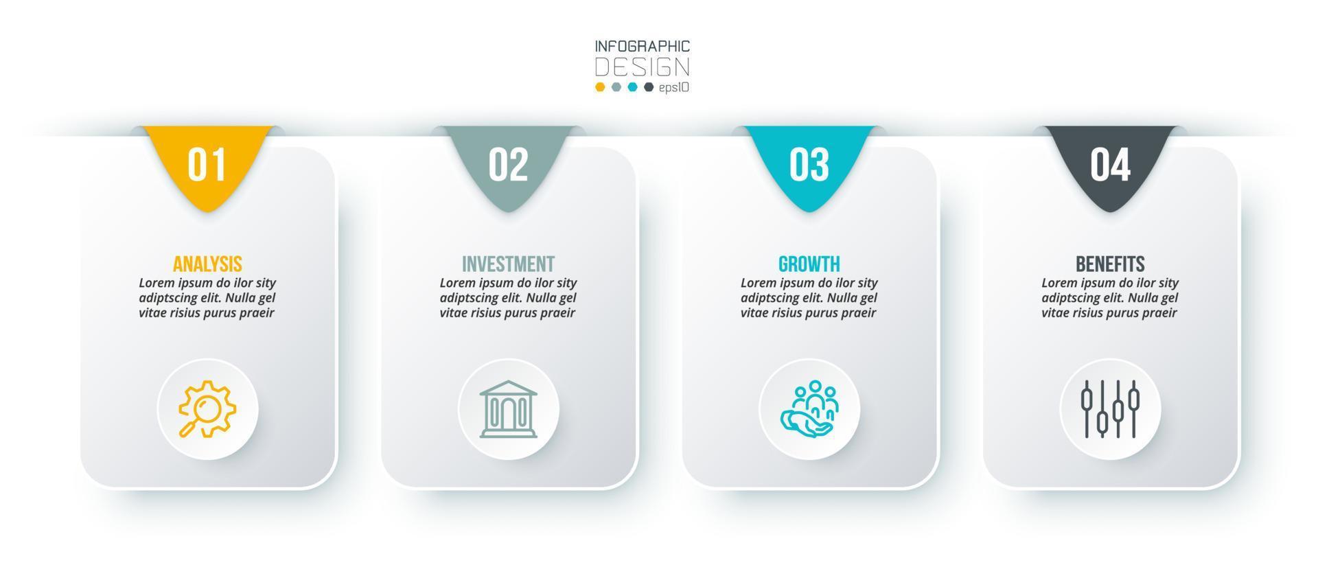 concept d'entreprise de modèle infographique avec étape. vecteur