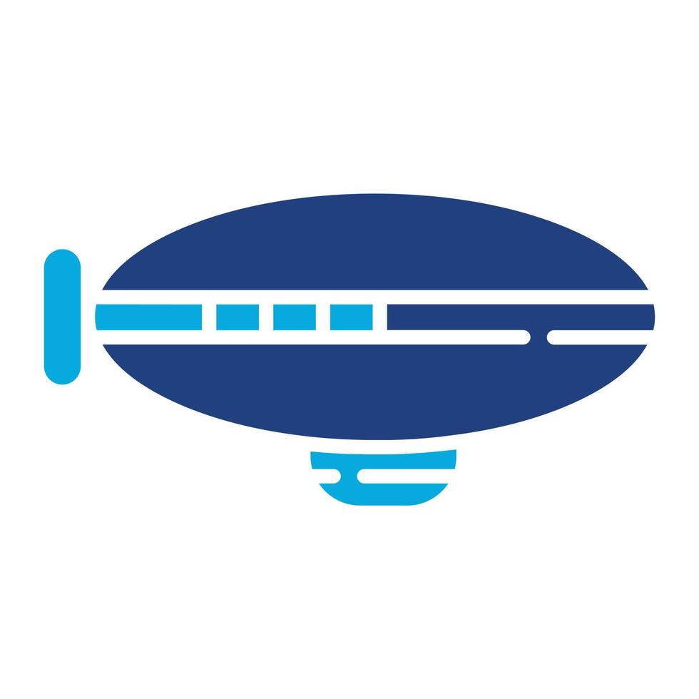 icône de deux couleurs de glyphe de zeppelin vecteur