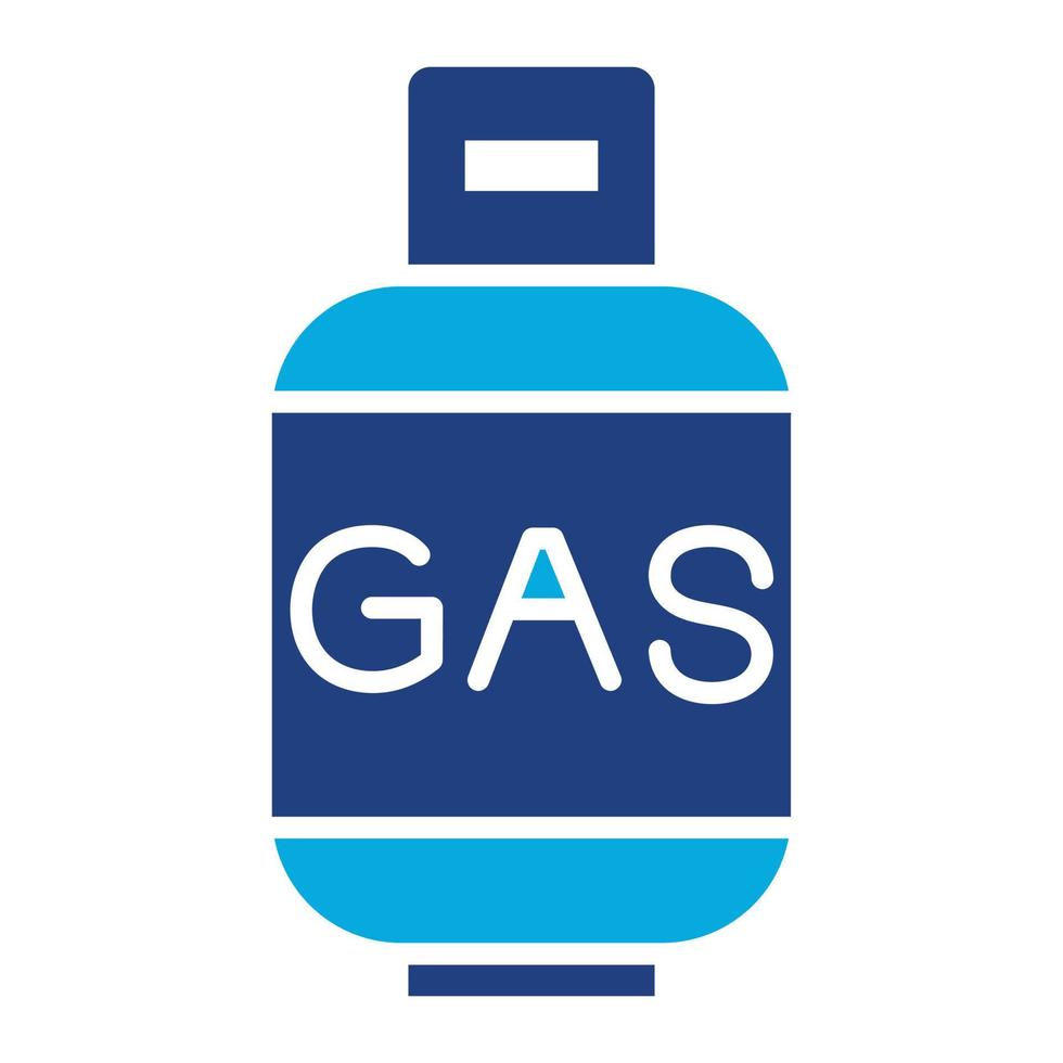 icône de deux couleurs de glyphe de bouteilles de gaz vecteur