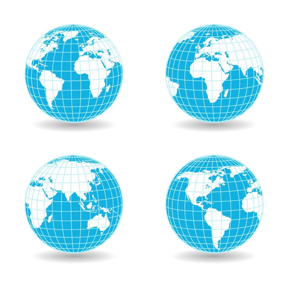 illustration ensemble de globe avec ombre vecteur