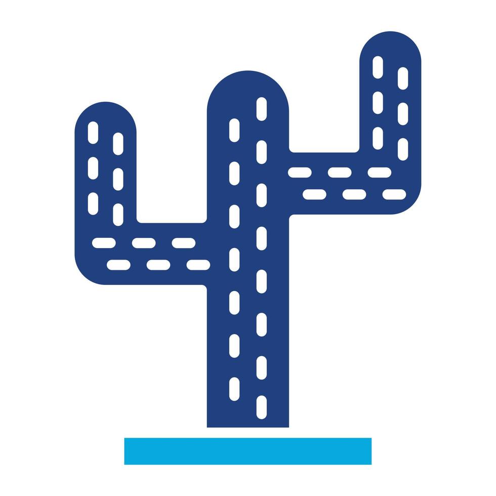 icône de deux couleurs de glyphe de cactus vecteur