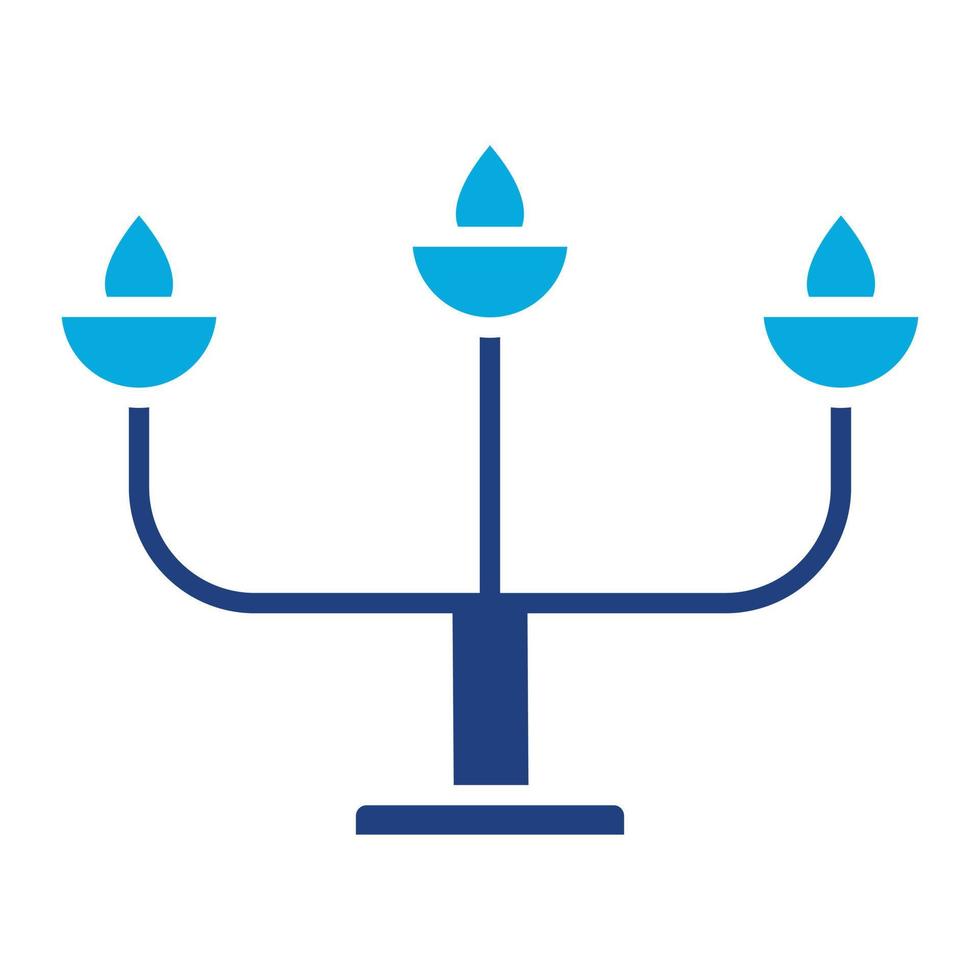 icône de deux couleurs de glyphe de candélabre vecteur