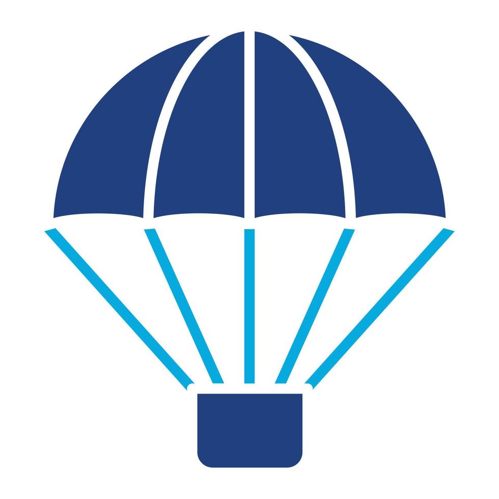 icône de deux couleurs de glyphe de parachute de l'armée vecteur