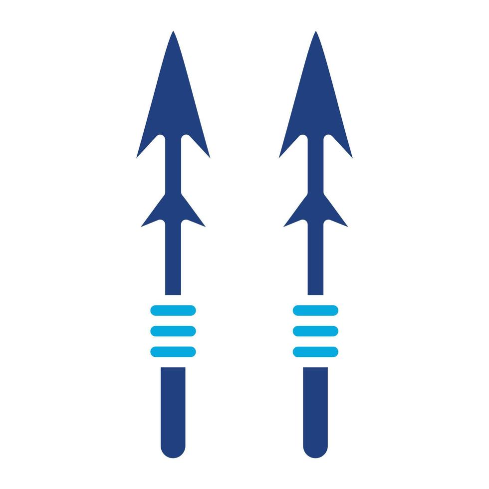 icône de deux couleurs de glyphe de harpon vecteur