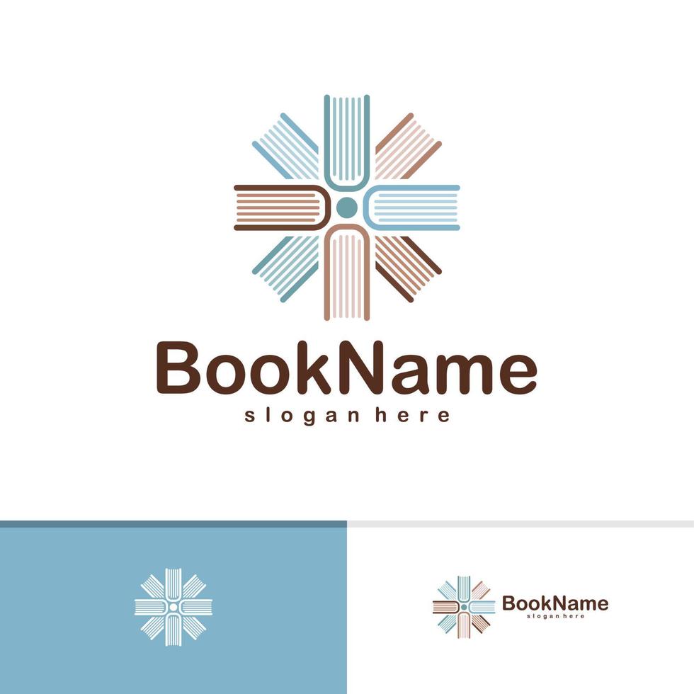 modèle vectoriel de logo de livre, concepts de conception de logo de livre créatif