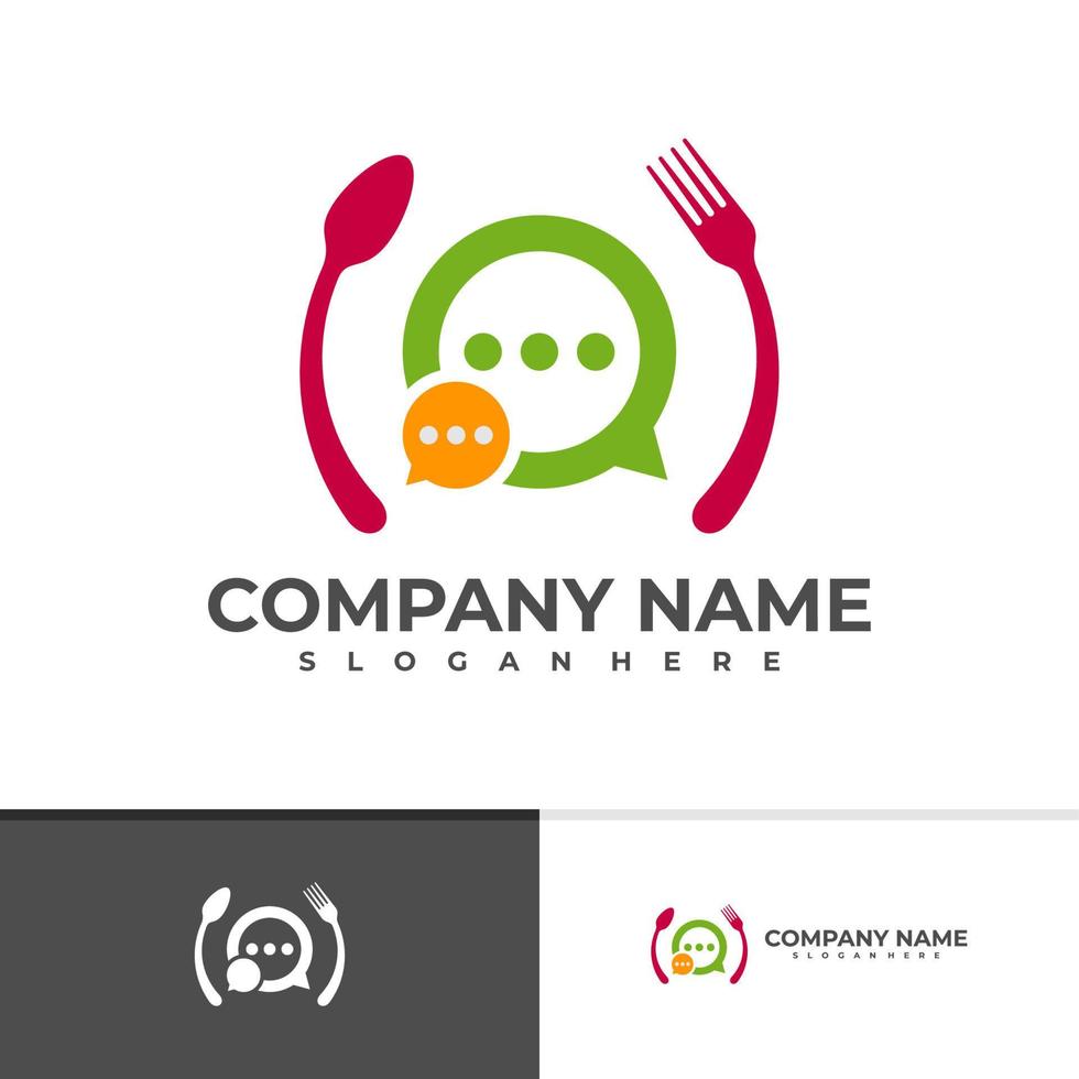 modèle vectoriel de logo de chat alimentaire, concepts créatifs de conception de logo de chat alimentaire