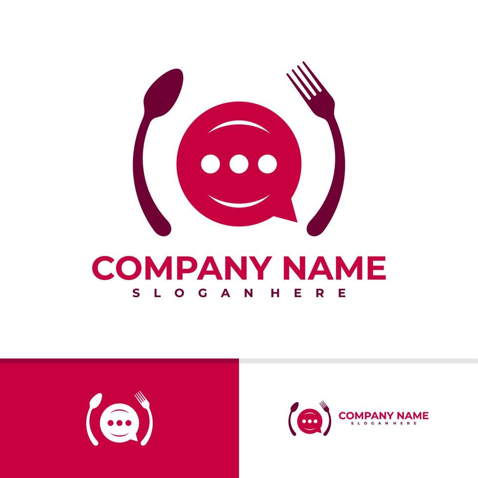 modèle vectoriel de logo de chat alimentaire, concepts créatifs de conception de logo de chat alimentaire