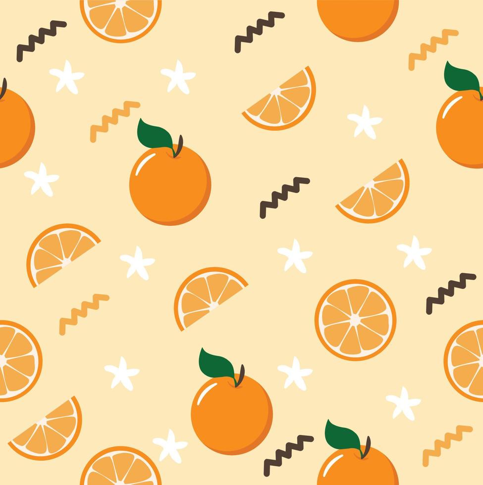tranche d'agrumes oranges fruits fond motif sans couture vecteur