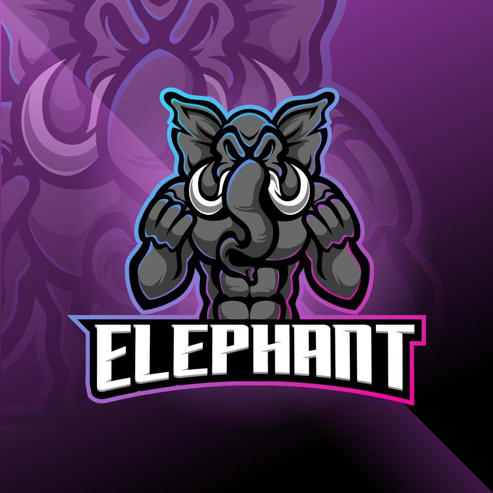 mascotte esport éléphant vecteur