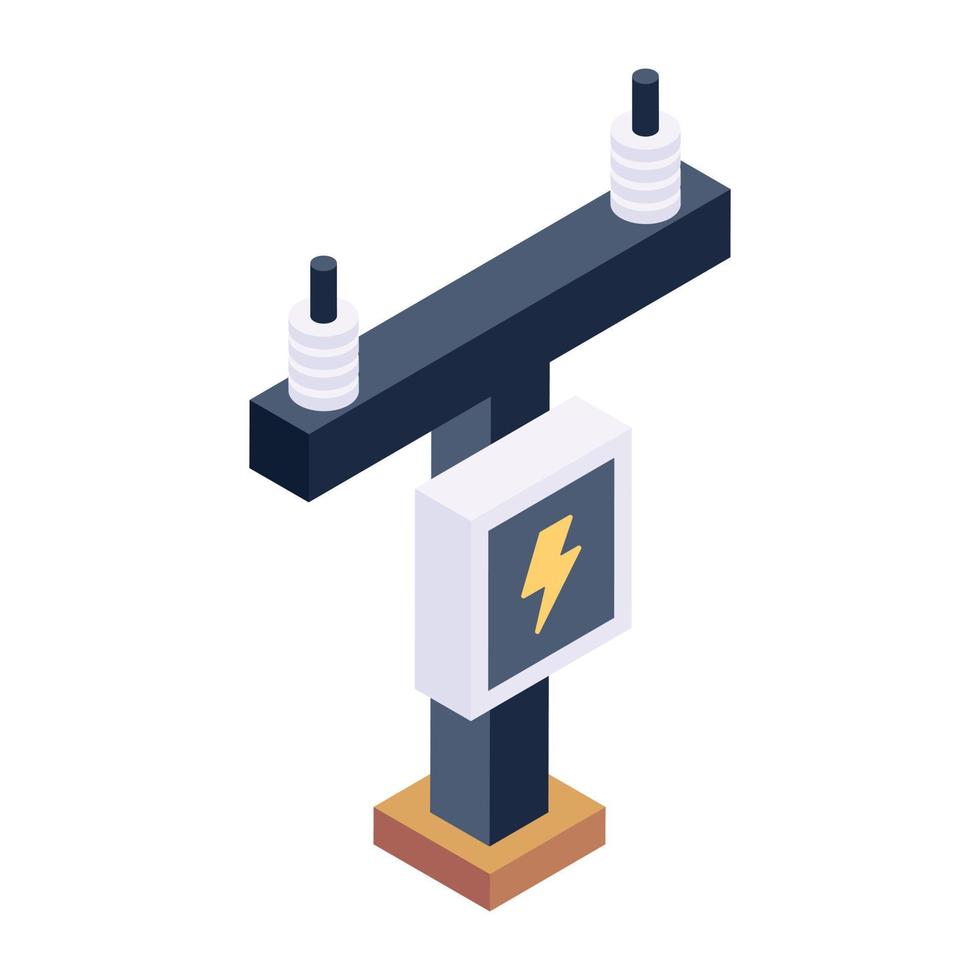 une conception d'icône isométrique de poteau électrique vecteur