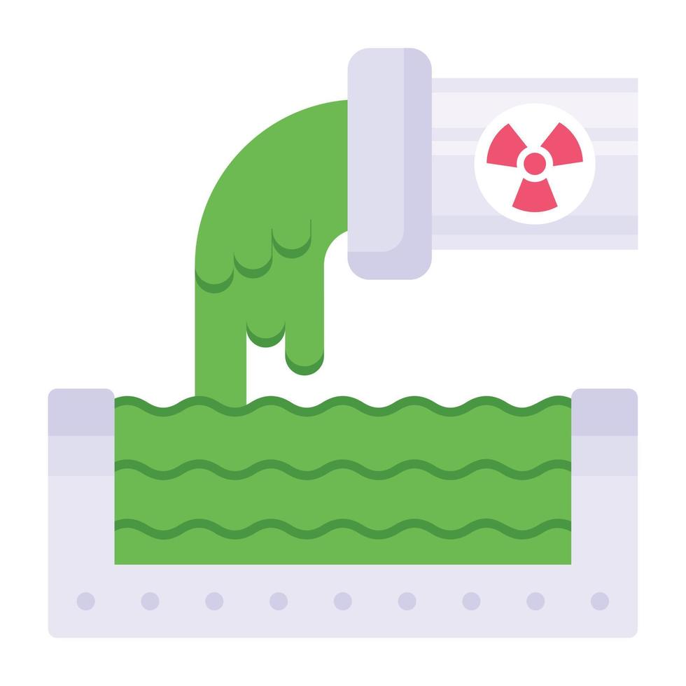 une icône plate et moderne de la pollution de l'eau vecteur
