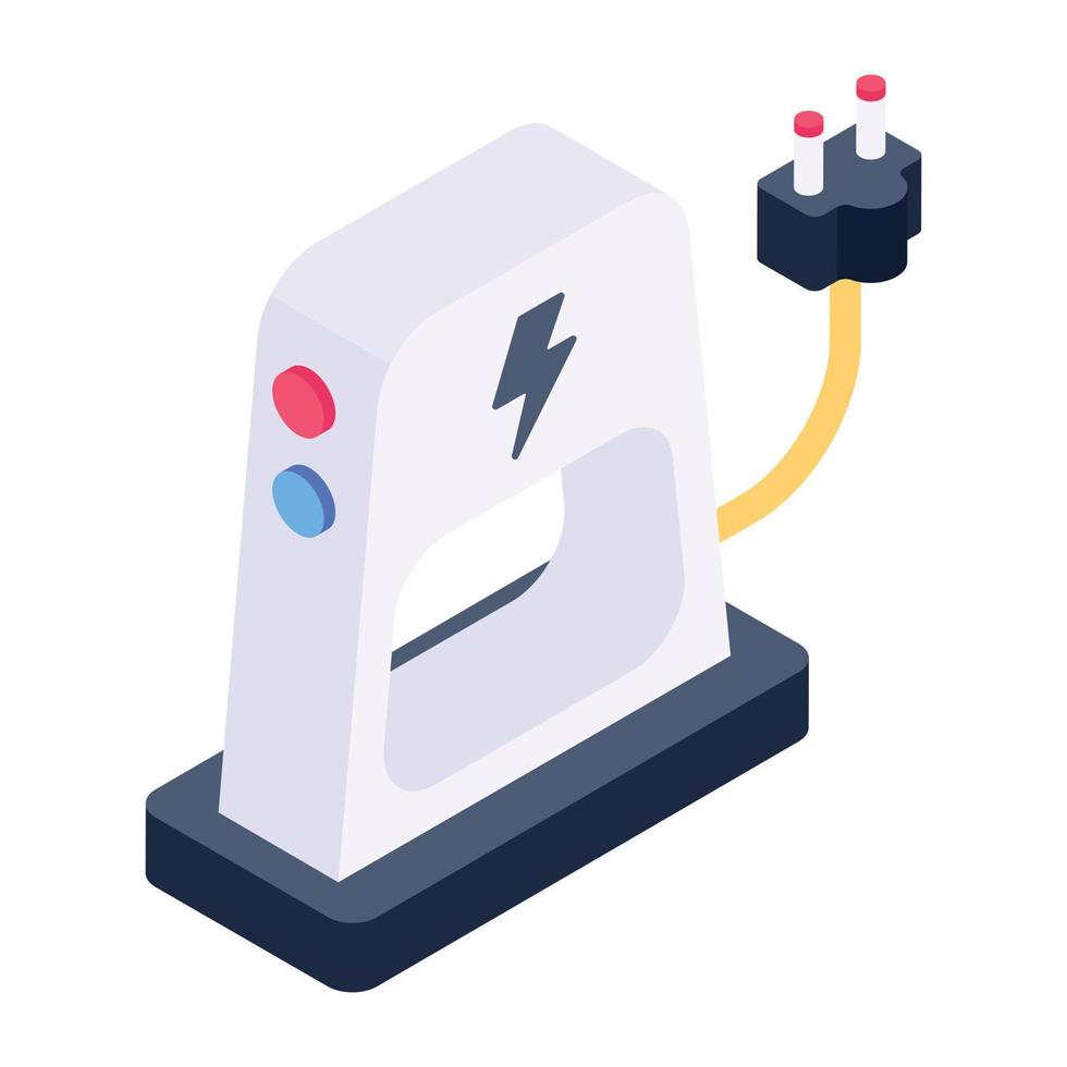 une icône de la conception isométrique de la station de charge vecteur