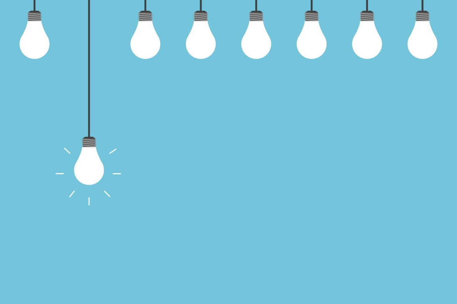 l'idée d'innovation de conception créative d'ampoule, pensez au concept de différence. vecteur