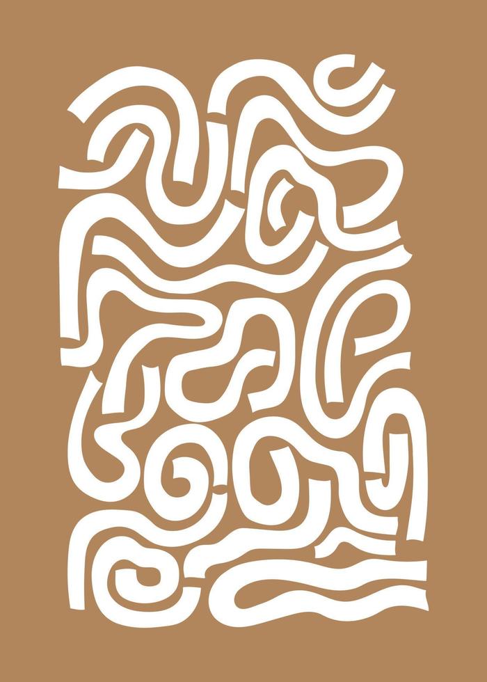 affiche boho moderne abstraite pour les couleurs beiges naturelles. illustration vectorielle de plat pour la décoration intérieure ou le papier peint sur le téléphone. vecteur