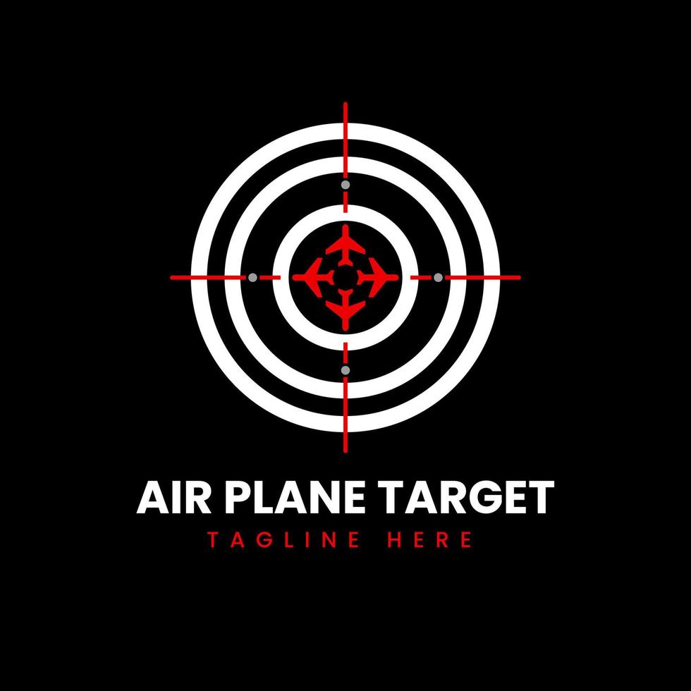 cible de tir avec logo de modèle créatif icône avion vecteur