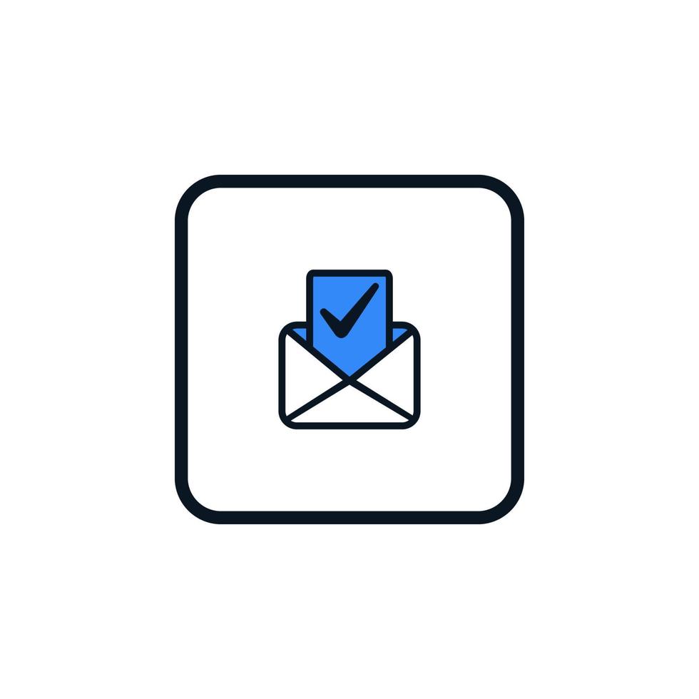 icône de droite d'e-mail, envoi de droite, icône d'adresse e-mail de droite vecteur
