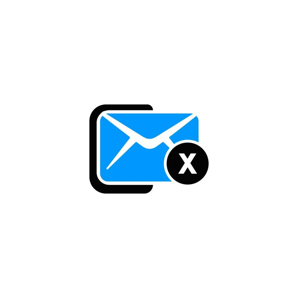 icône de rejet de courrier et de message vecteur
