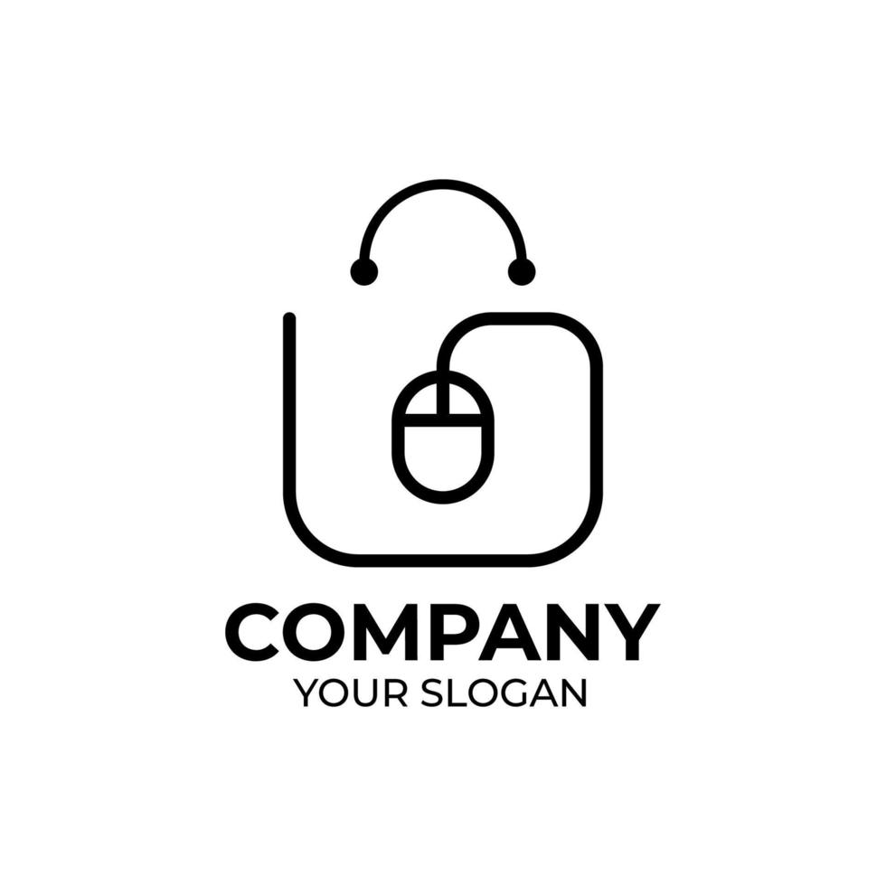 création de logo de boutique en ligne vecteur
