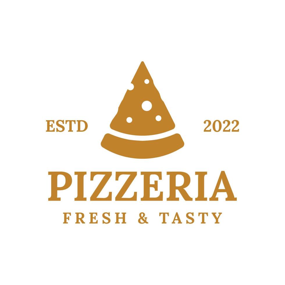 création de logo de pizzeria pizza italienne rétro vintage vecteur