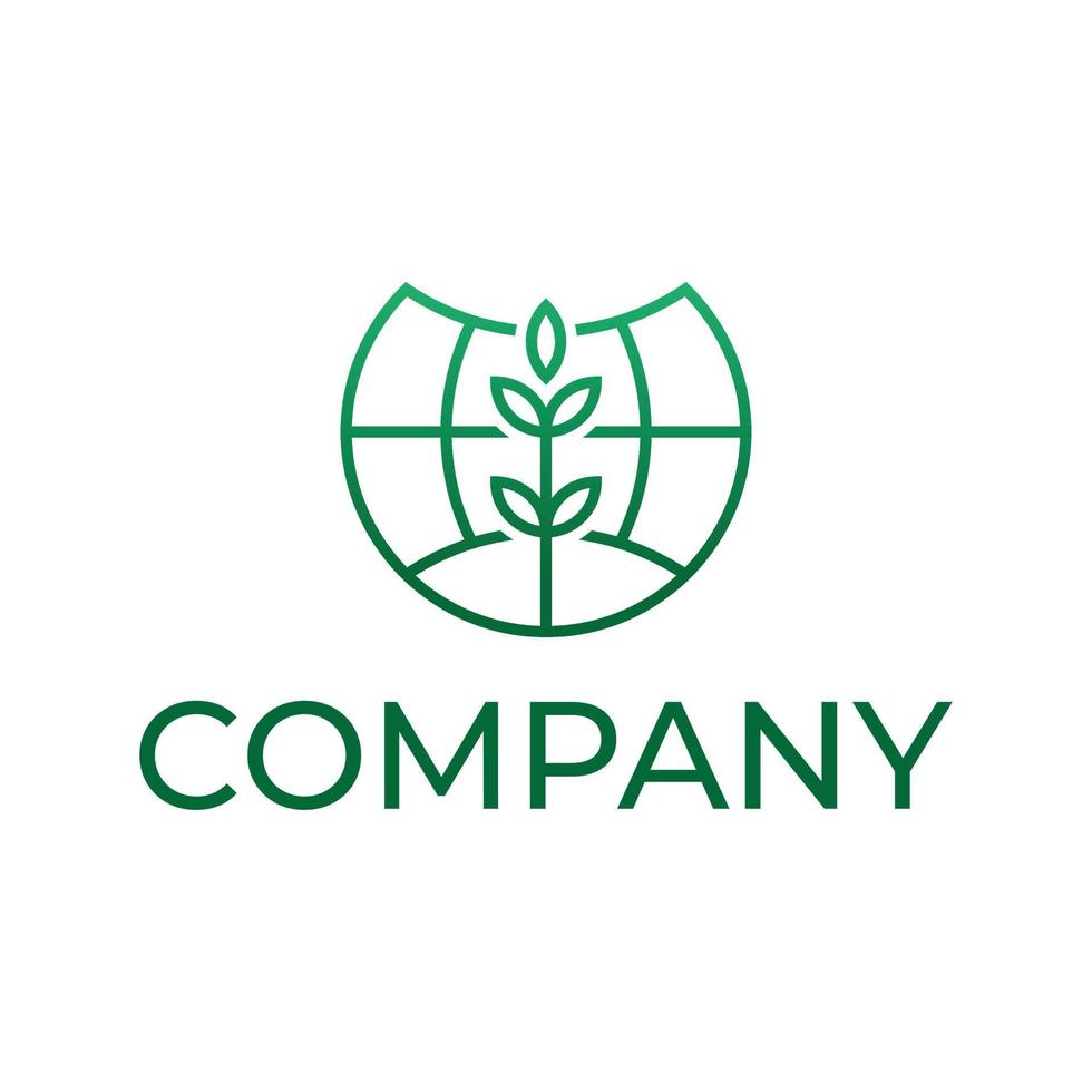 création de logo globe vert vecteur