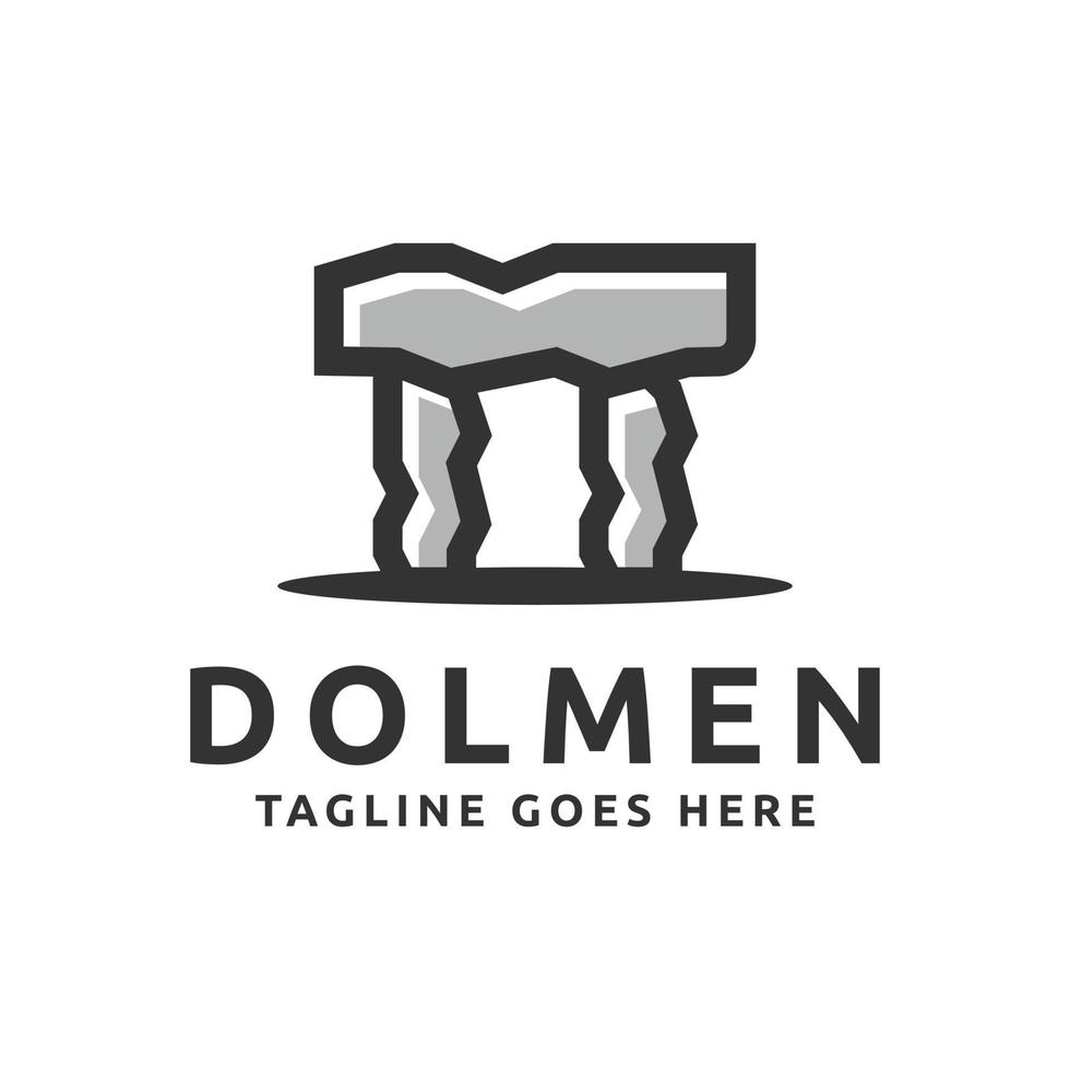 création de logo de mégalithe de pierre de dolmen vecteur