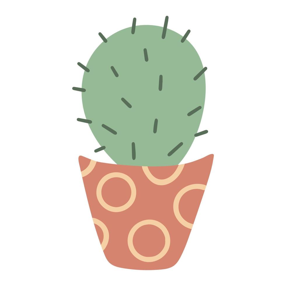 cactus rond en pot illustration vectorielle isolée vecteur