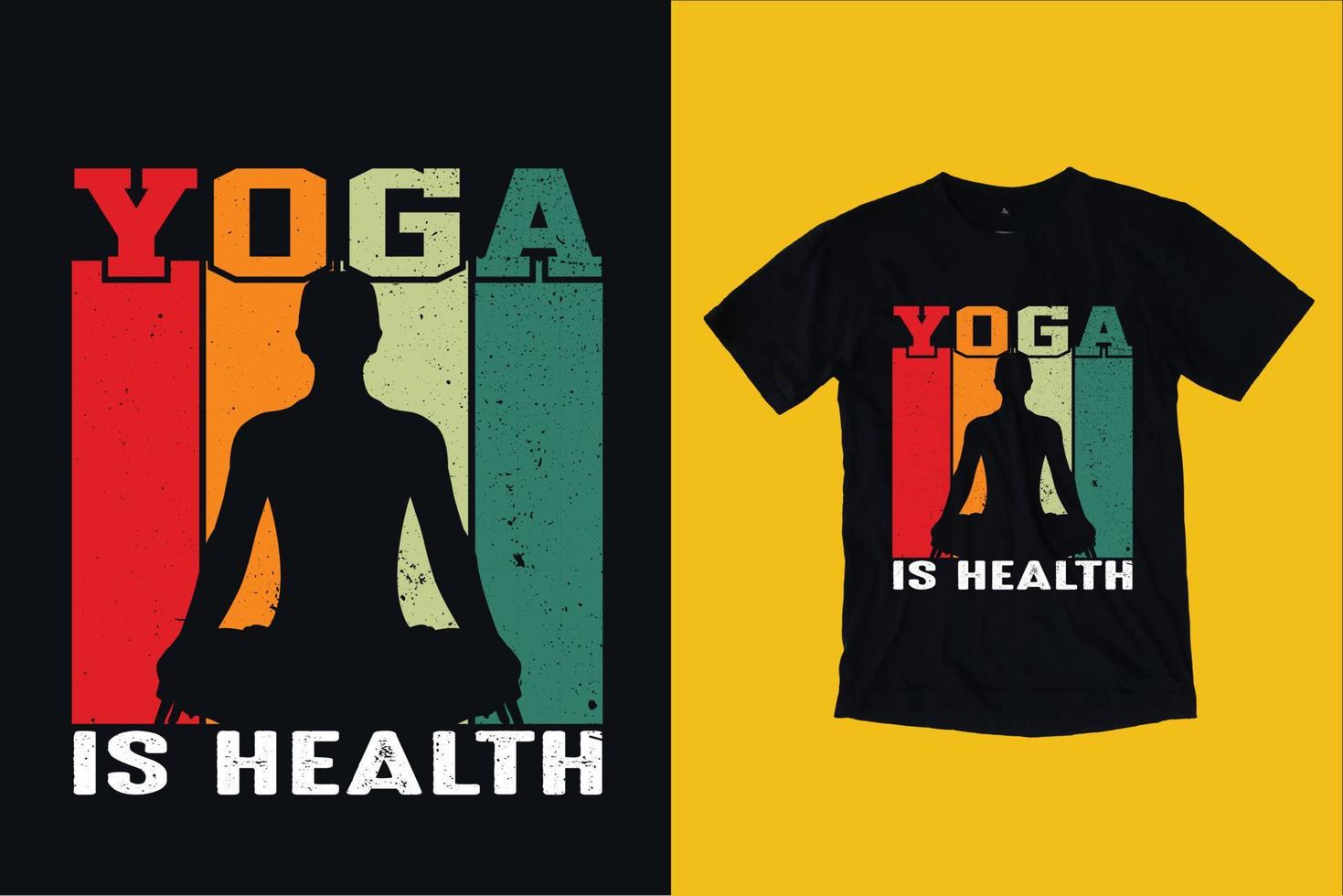 conception de t-shirt de yoga vintage vecteur