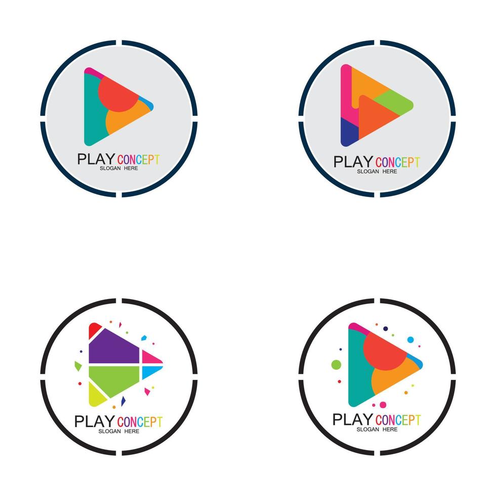 jouer logo design concept vecteur icône symbole