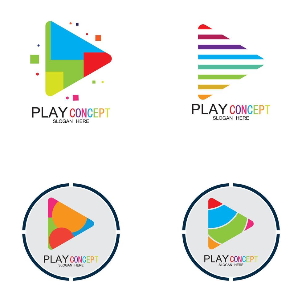 jouer logo design concept vecteur icône symbole