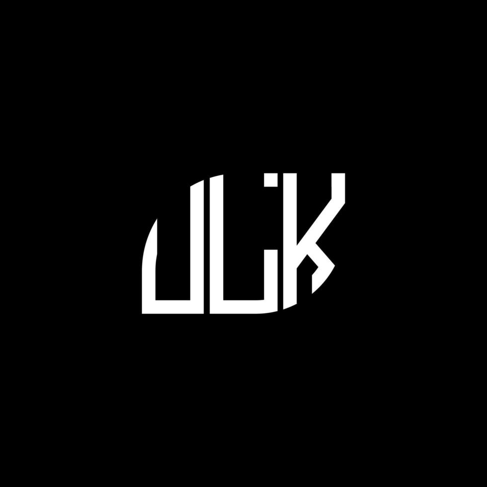. concept de logo de lettre initiales créatives ulk. conception de lettre ulk. création de logo de lettre ulk sur fond noir. concept de logo de lettre initiales créatives ulk. conception de lettre ulk. vecteur