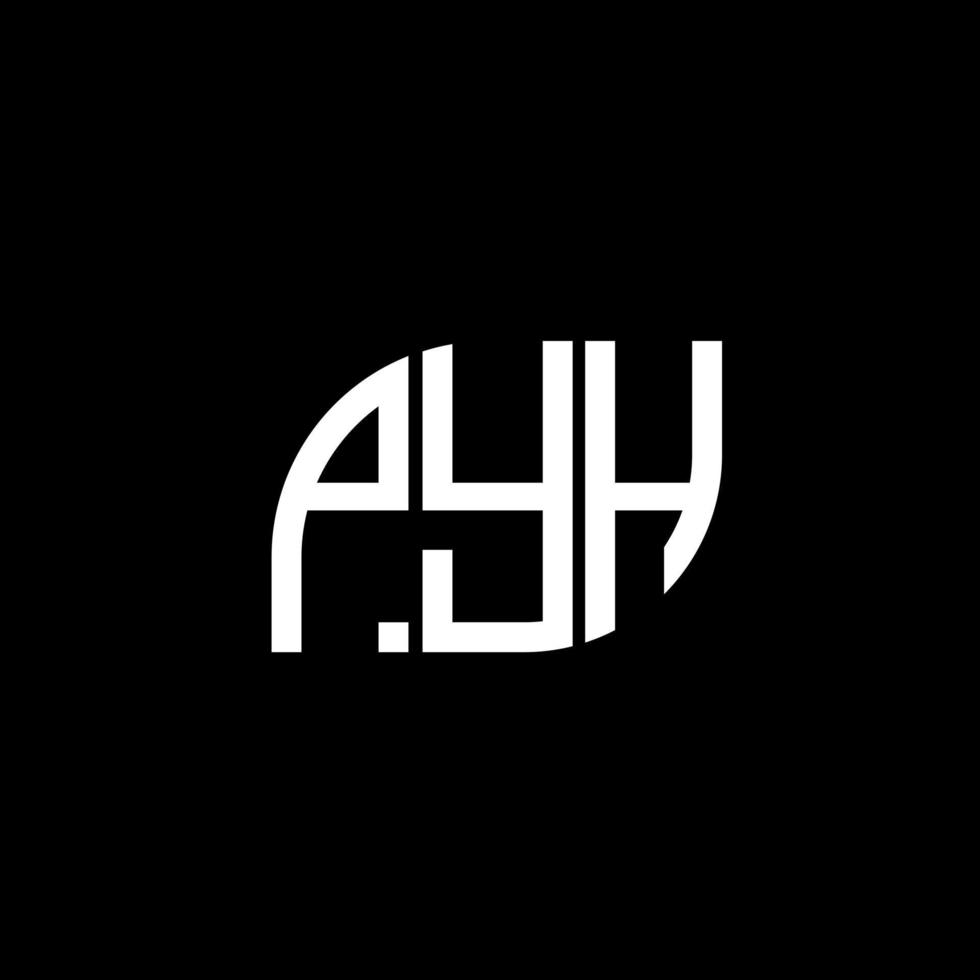 création de logo de lettre pyh sur fond noir.concept de logo de lettre initiales créatives pyh.conception de lettre vectorielle pyh. vecteur