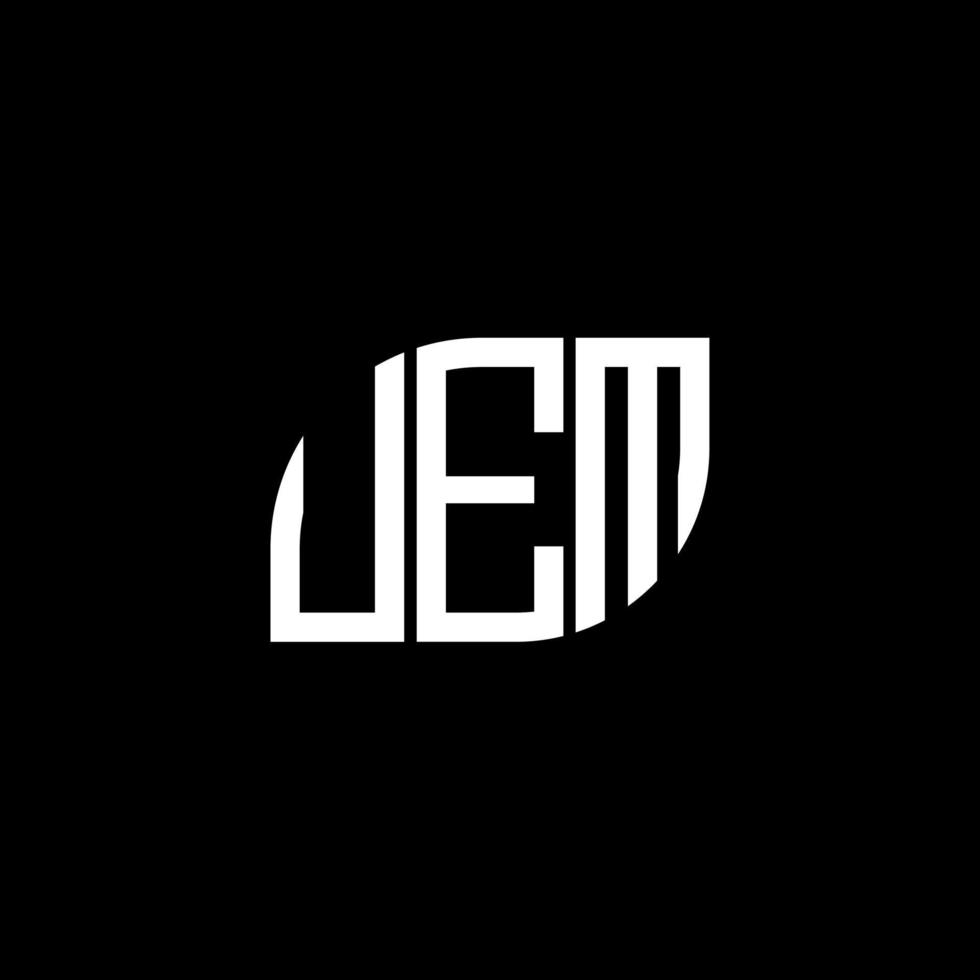 création de logo de lettre uem sur fond noir. concept de logo de lettre initiales créatives uem. conception de lettre uem. vecteur
