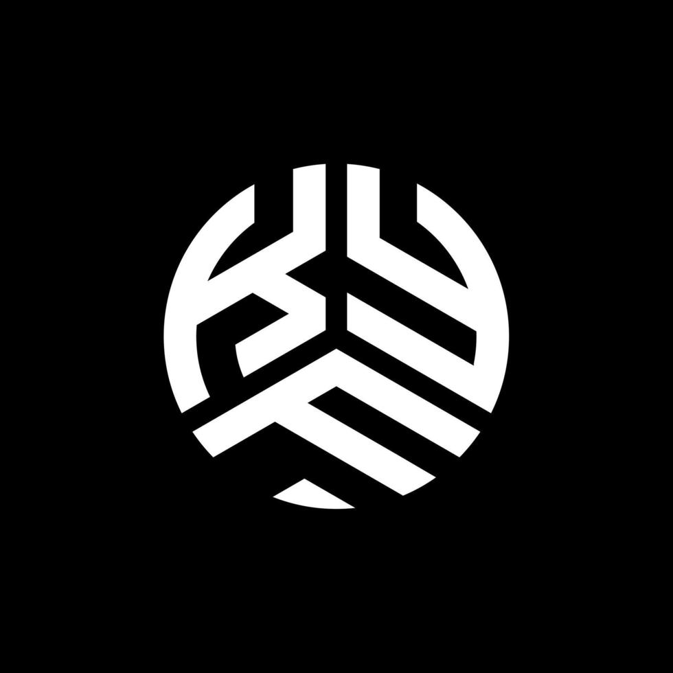 création de logo de lettre kyf sur fond noir. concept de logo de lettre initiales créatives kyf. conception de lettre kyf. vecteur