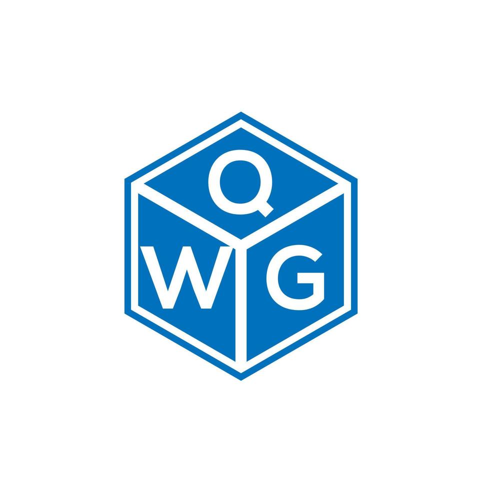 création de logo de lettre qwg sur fond noir. concept de logo de lettre initiales créatives qwg. conception de lettre qwg. vecteur