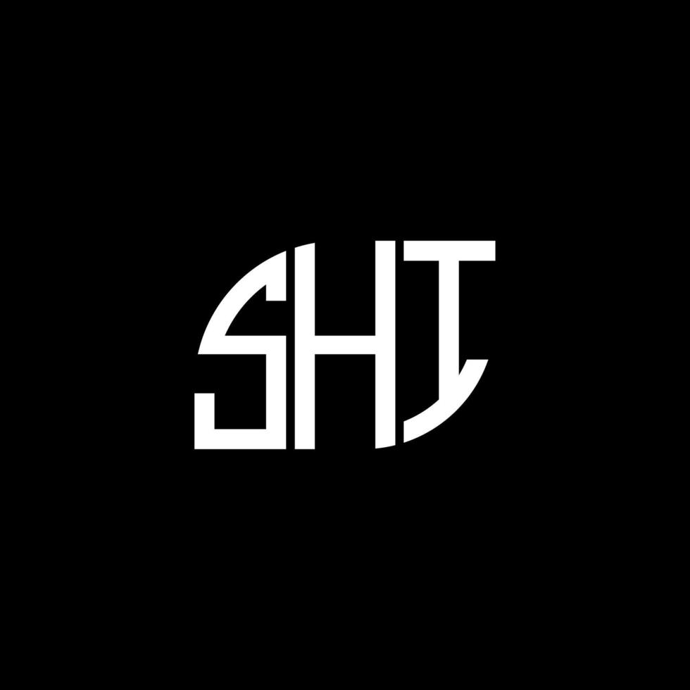 création de logo de lettre shi sur fond noir. concept de logo de lettre initiales créatives shi. conception de lettre shi. vecteur