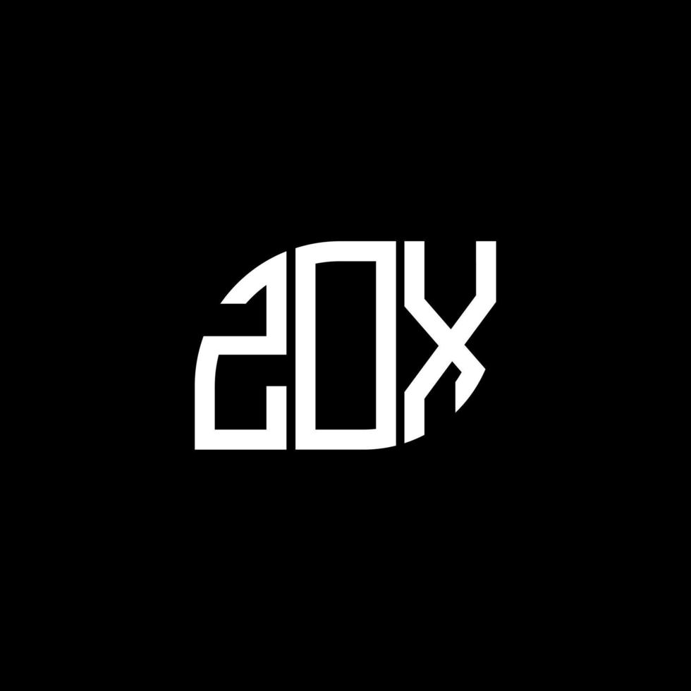 création de logo de lettre zox sur fond noir. concept de logo de lettre initiales créatives zox. conception de lettre zox. vecteur